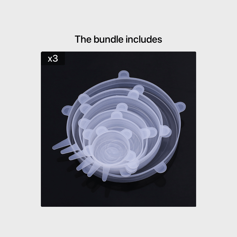 6pcs Silicone Elastic Lids, Reusable Durable Food Storage Covers, Suitable for Bowls, 6 Different Sizes to Fit Most Containers, Dishwasher and Fridge Safe, Container Covers, Meal Prep Storage, Flexible Design, Snug Fit, Foodg