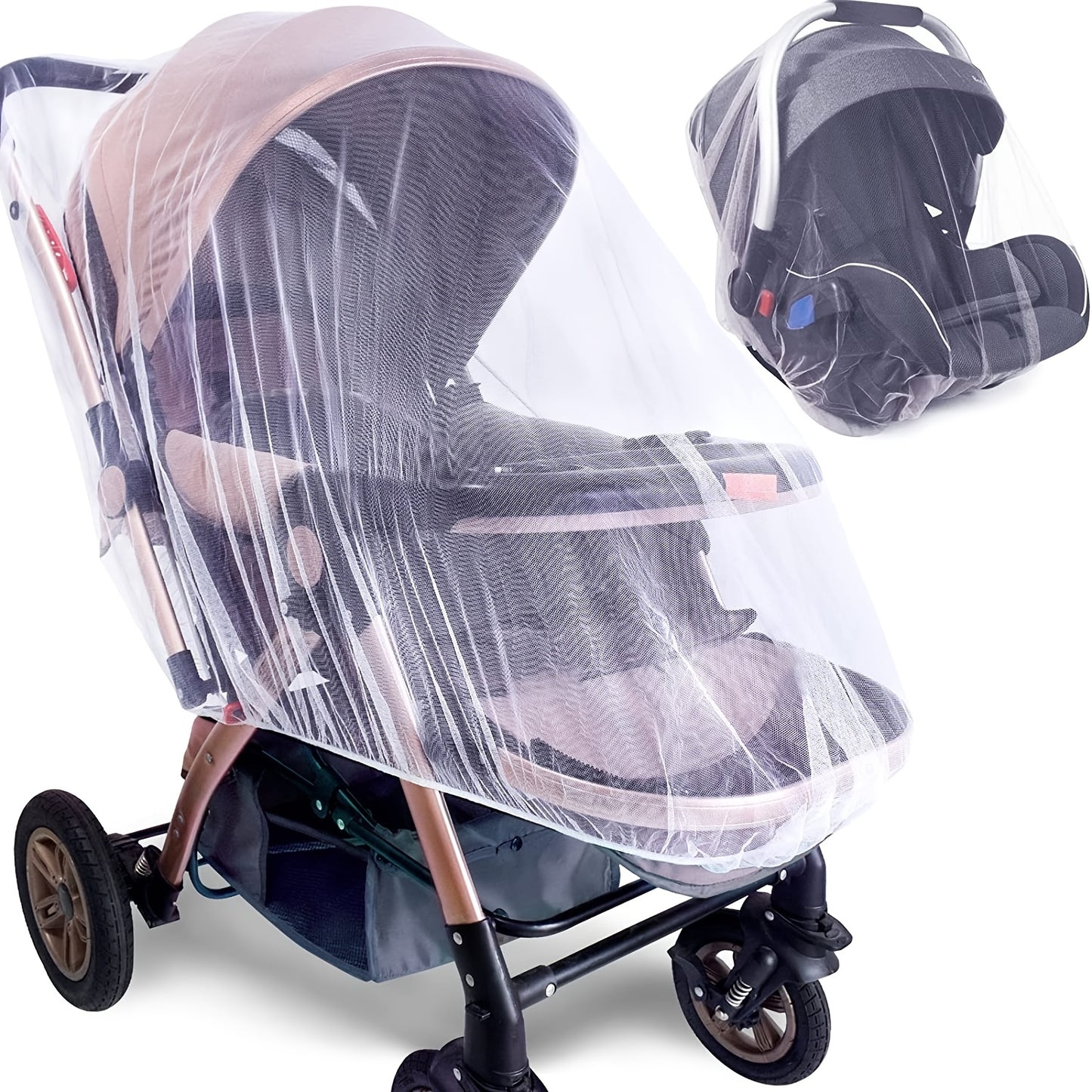 Mosquito Net for Stroller - Durable Baby Stroller Mosquito Net - Perfect Bug Net for Strollers, Bassinets, Cradles, Playards, Pack N Plays and Portable Mini Crib (White)