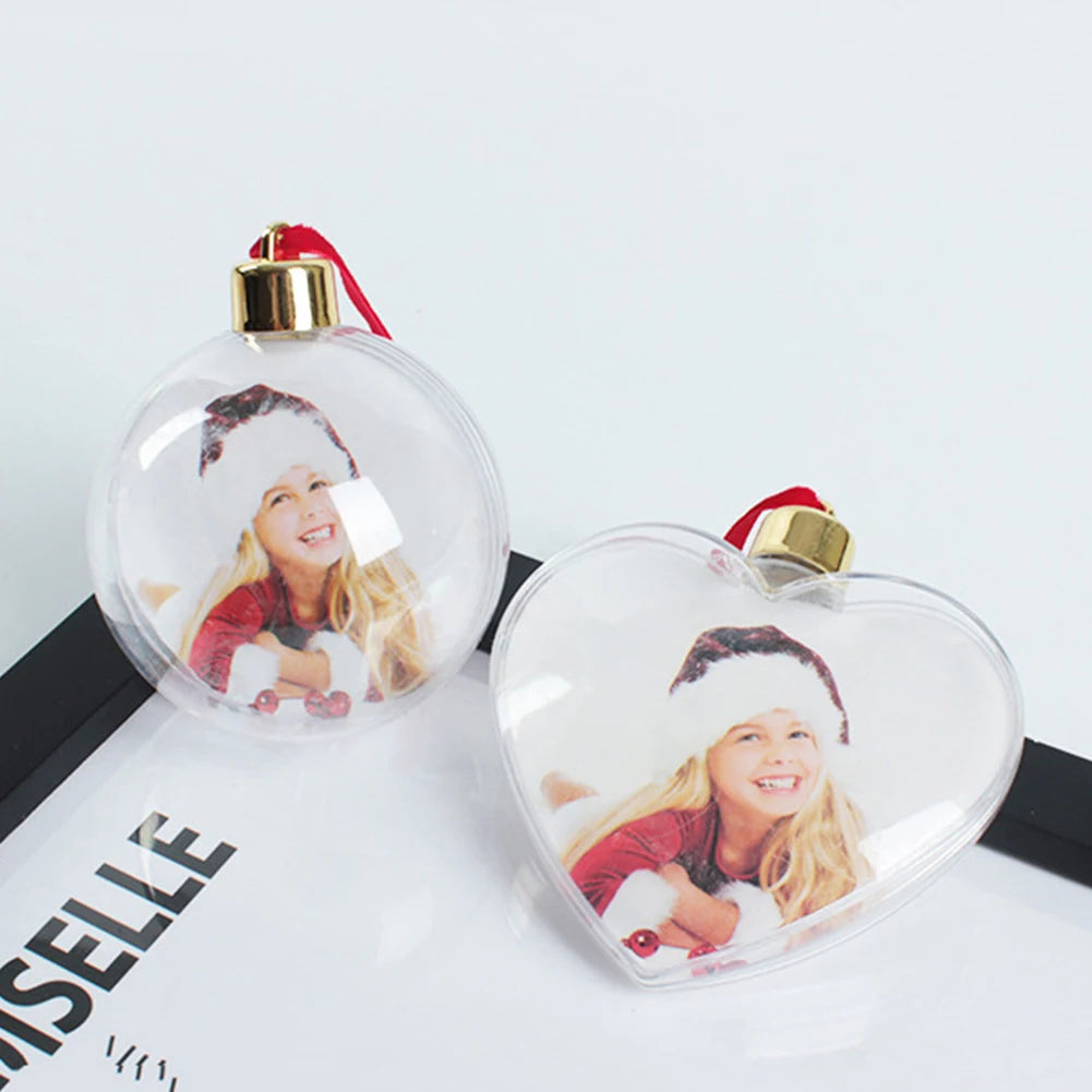 Christmas Tree Hanging Ball Decoration - DIY Photo Ball Star Shape Round Ornament Xmas Party