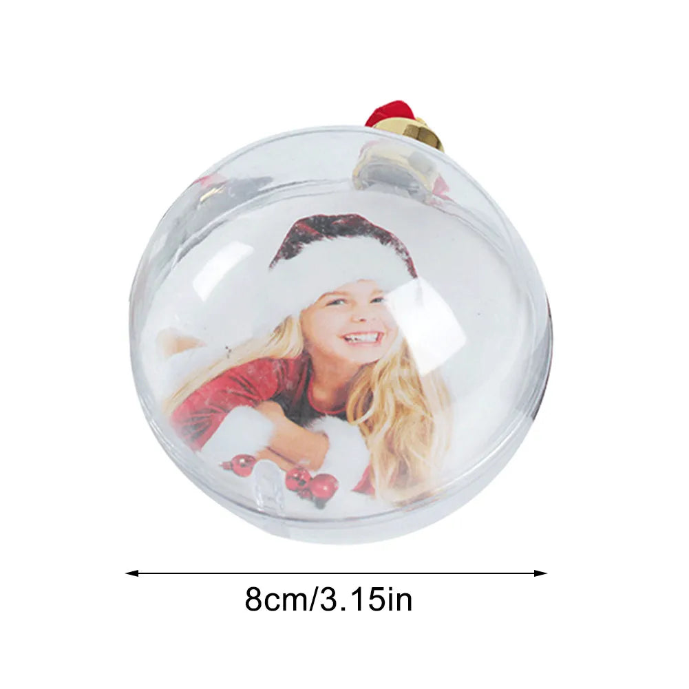 Christmas Tree Hanging Ball Decoration - DIY Photo Ball Star Shape Round Ornament Xmas Party