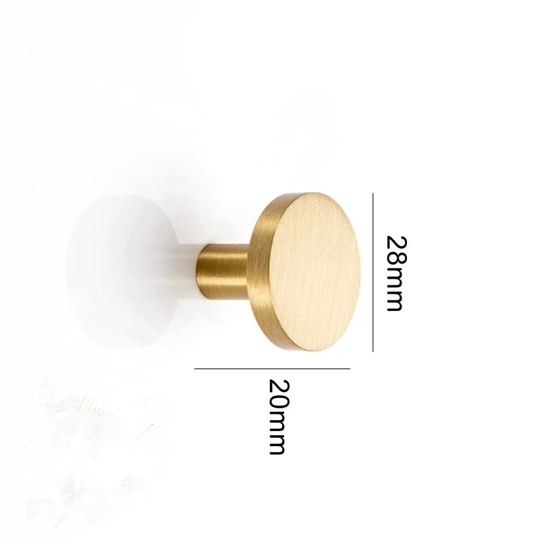 Brass Decorative Hooks Wall Door Clothes Coat Hat Hanger Gold Kitchen Bathroom Rustproof Towel Hooks-1Pack