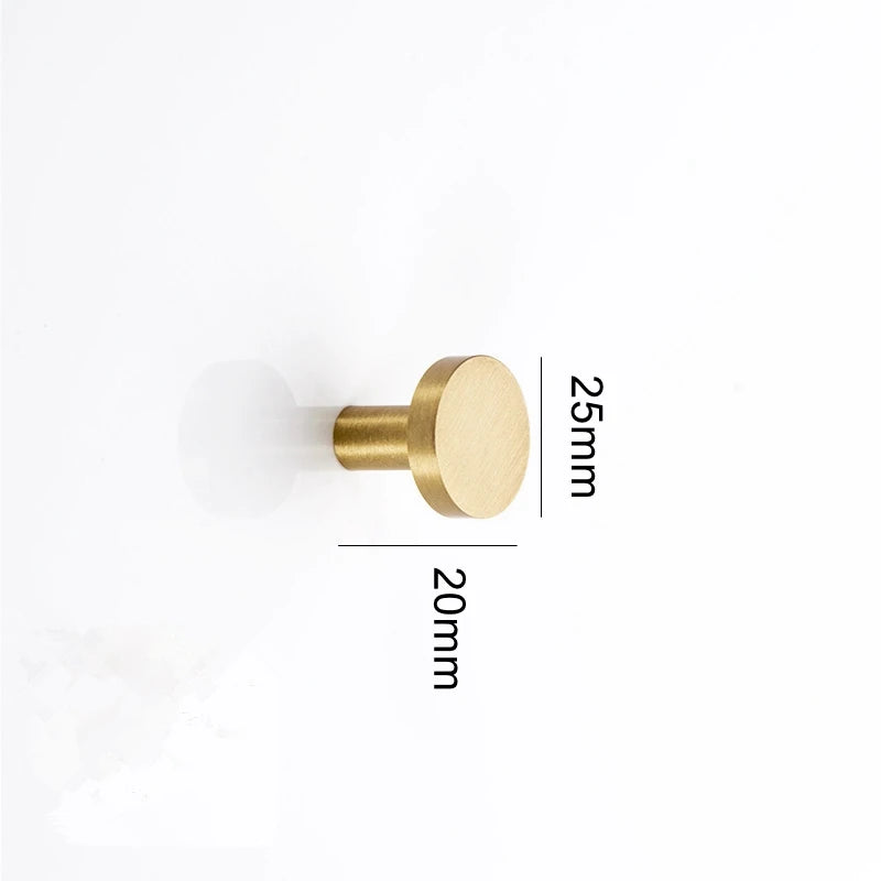 Brass Decorative Hooks Wall Door Clothes Coat Hat Hanger Gold Kitchen Bathroom Rustproof Towel Hooks-1Pack