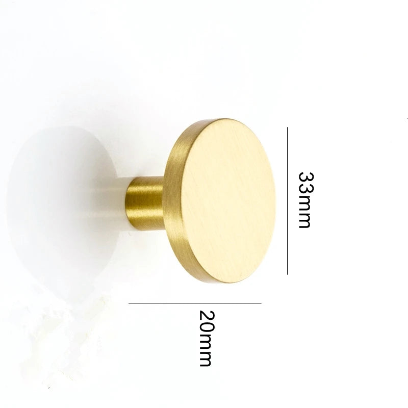 Brass Decorative Hooks Wall Door Clothes Coat Hat Hanger Gold Kitchen Bathroom Rustproof Towel Hooks-1Pack