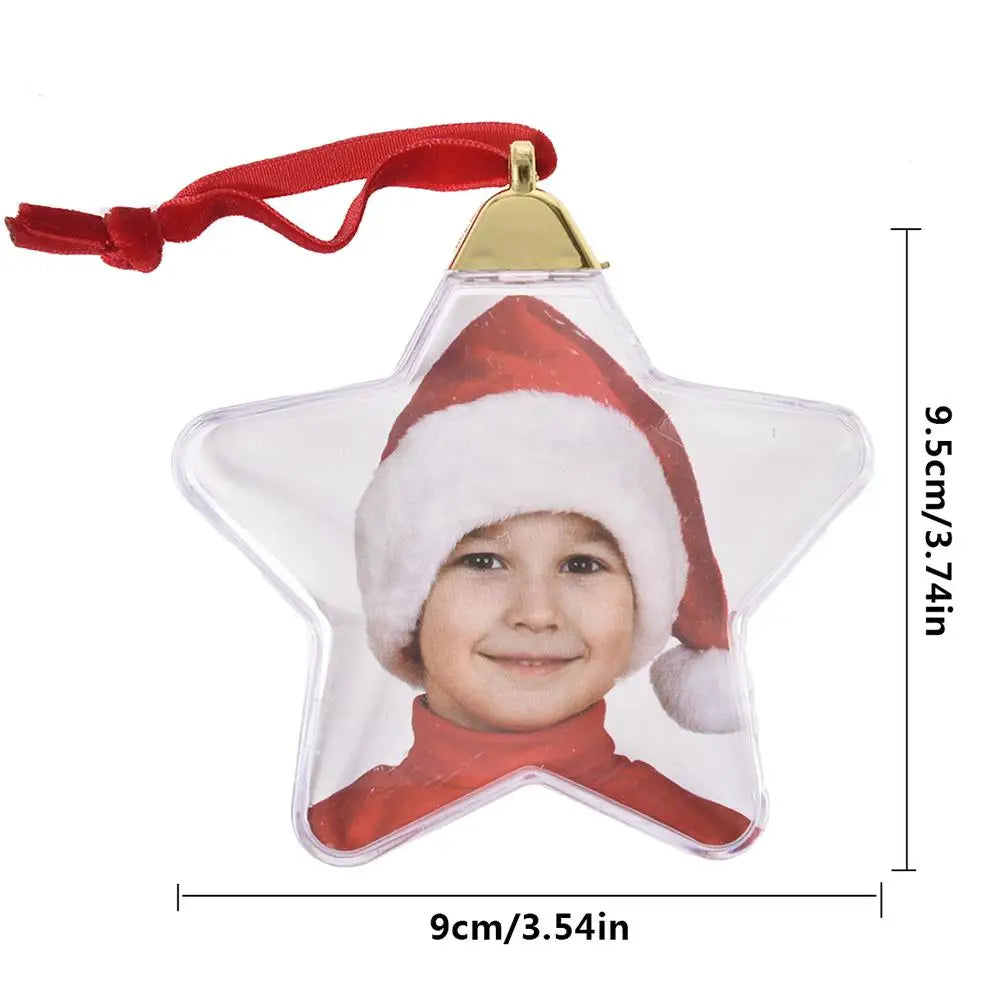 Christmas Tree Hanging Ball Decoration - DIY Photo Ball Star Shape Round Ornament Xmas Party