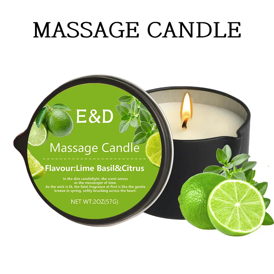 Massage Oil Candle - Stress Relief Skin Moisturizing Scented Aromatherapy Spa Luxury Candles