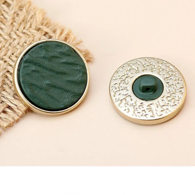 10pcs Fashion Gold Color Buttons 18/25mm - Round Resin Shank Buttons DIY Sewing Accessories