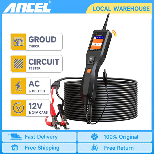 Ancel PB50 Car Circuit Tester Inspection Tool 12V 24V Automotive Power Circuit Probe Kit Electrical System Mechanical Works Tool