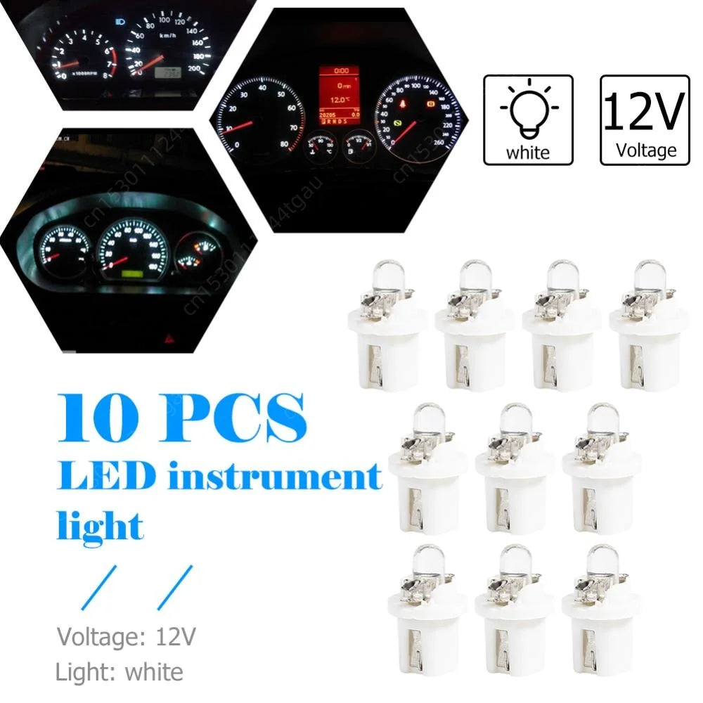 10-30Pcs T5 B8.5D Led Interior Lights Car Automobile Dashboard Instrument Cluster Bulbs White/Red/Blue Light Lamp