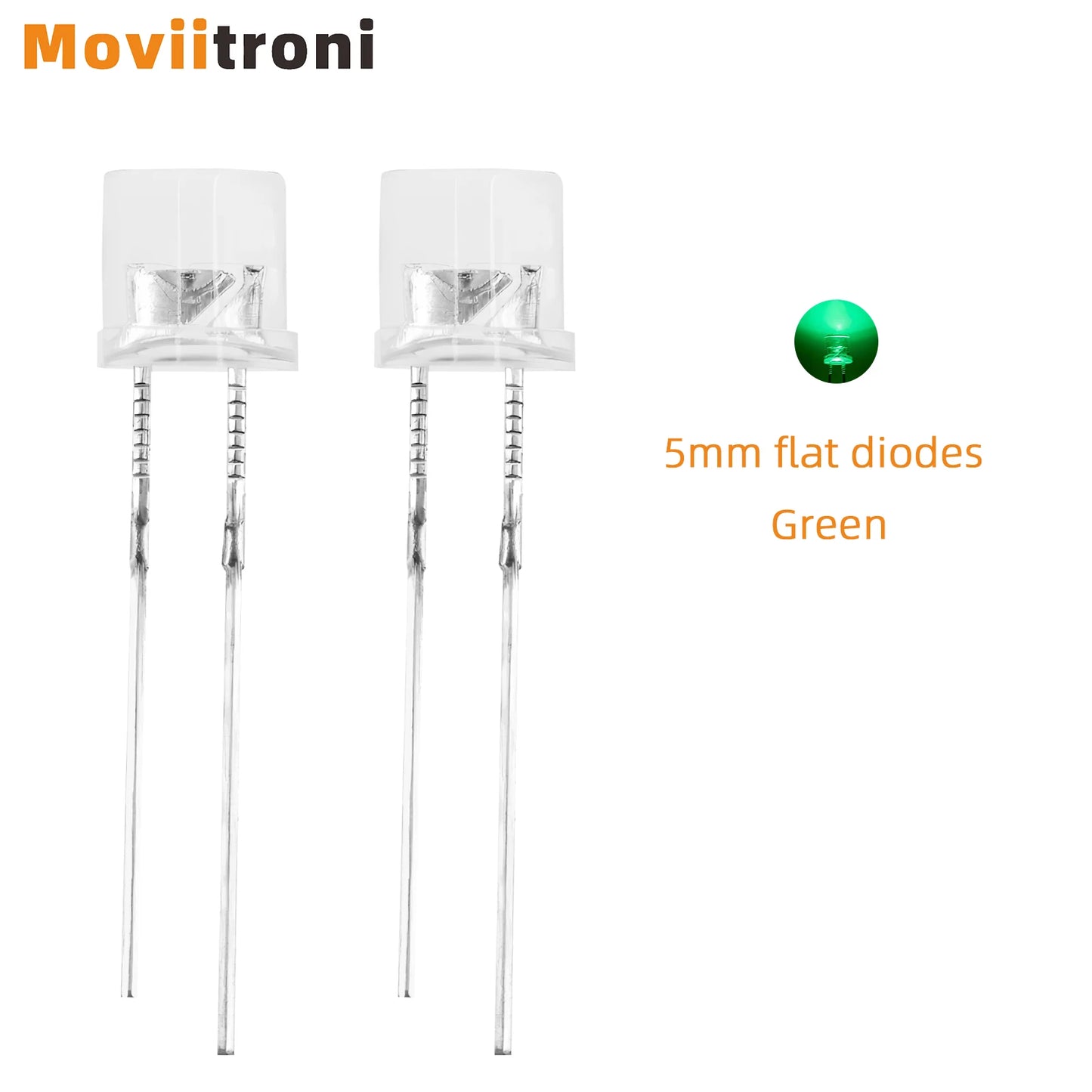 100Pcs 5mm Flat Top LED Diode 9 Colors Lights Bright Bulb Lamps Electronics Components Indicator Light Emitting Diodes