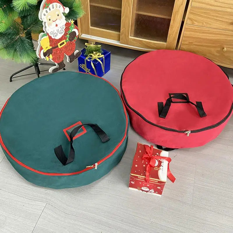 Christmas Tree Storage Bag 60cm - Foldable Xmas Wreath Organizer with Reinforced Handle