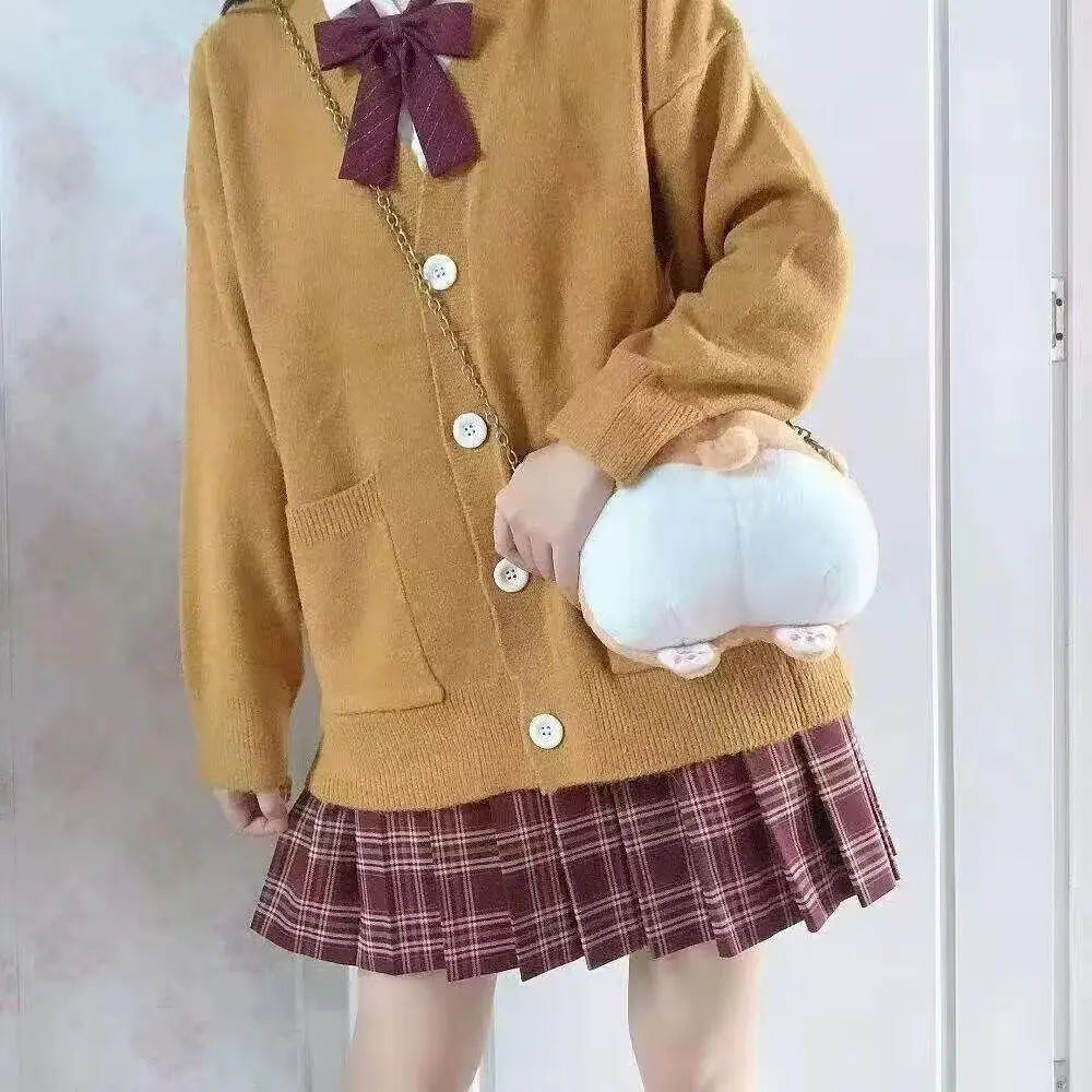 Mikasa pink cardigan sweater with the same style, Anime character COS knitted sweater, original JK uniform sweater jacket