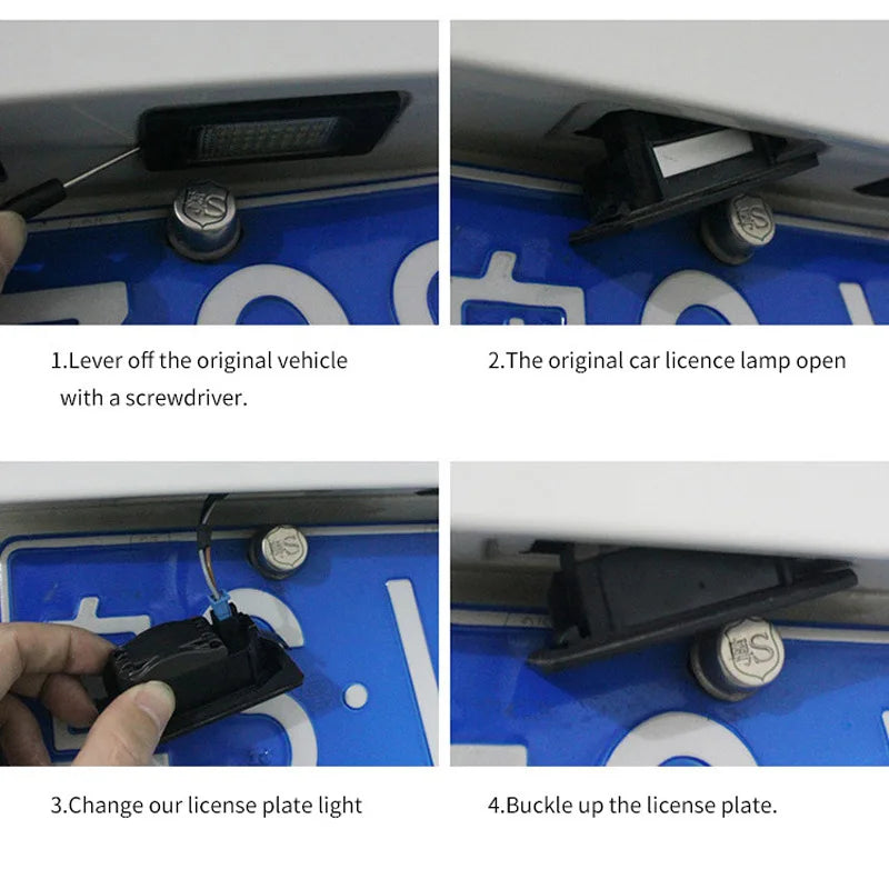 6000K White Error Free LED License Number Plate Light Lamps For Audi A4 B6 B7 Q7 4L A3 8P A6 C6 A5 8F A8 D3 D4 S3 S4 RS4 6 Bulb