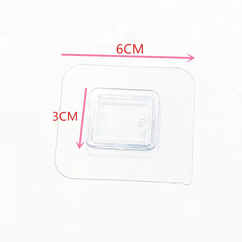 1pc Transparent Wire Shelf Wall Mount Sticker Sided Fixing Patch Wall Self Adhesive Hook For Kitchen Bathroom Gadget