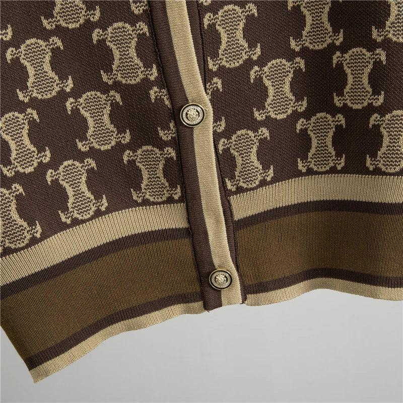 Spring Casual Two Piece Suit - Long Sleeve Knitted Cardigan Wide Leg Pants Women Sweater Set