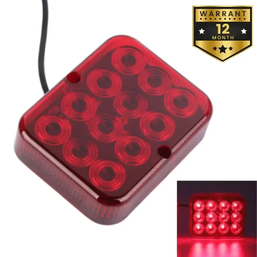 12V 24V LED Waterproof Rear Tail Fog Light - Brake Stop Safety Warning Lamp for Truck Trailer Boat