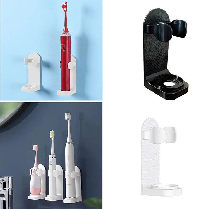 Electronic Toothbrush Holder Wall Mounted - Adhesive Space Saving Organizer Keep Dry