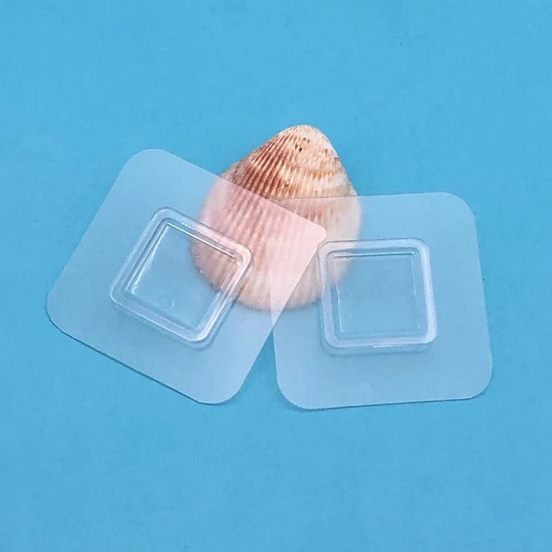 1pc Transparent Wire Shelf Wall Mount Sticker Sided Fixing Patch Wall Self Adhesive Hook For Kitchen Bathroom Gadget