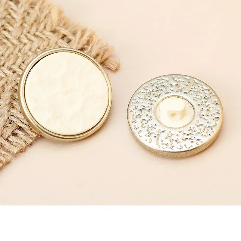 10pcs Fashion Gold Color Buttons 18/25mm - Round Resin Shank Buttons DIY Sewing Accessories