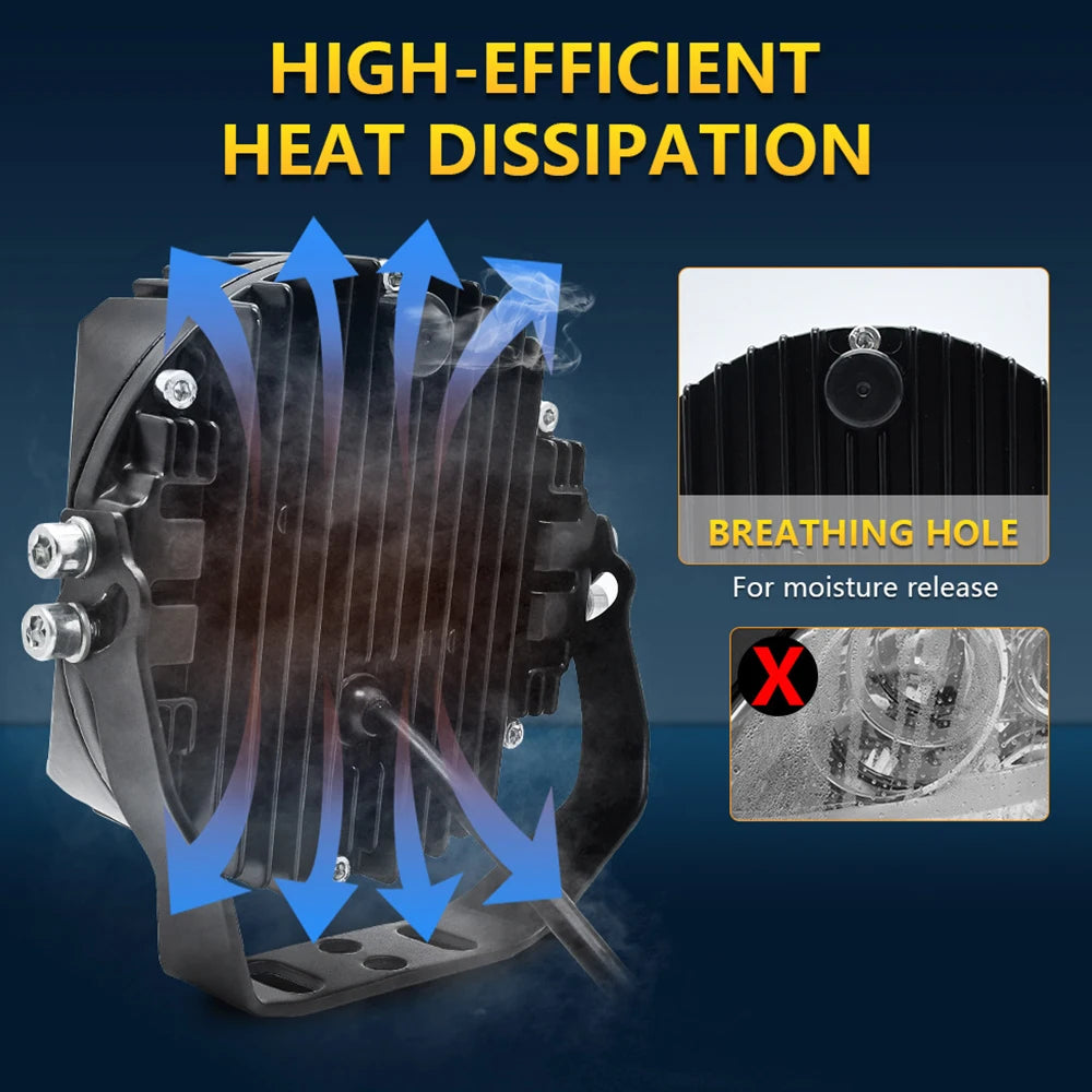 3'' 5'' 7'' Automobile LED Sport Work Lamps for Lada Offroad 4X4 vehicle Auxiliary Lights led 7 INCH Combo Driving Lamp Headlamp