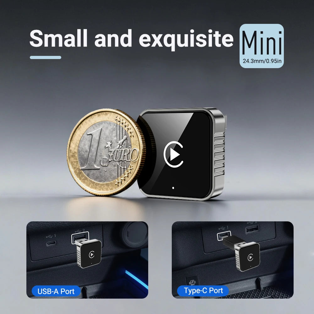 XUDA 2 in1 Wired to Wireless CarPlay Android Auto Adapter for OEM Car Stereo With USB Dongle Smart Mini Box Plug and Play Blueto