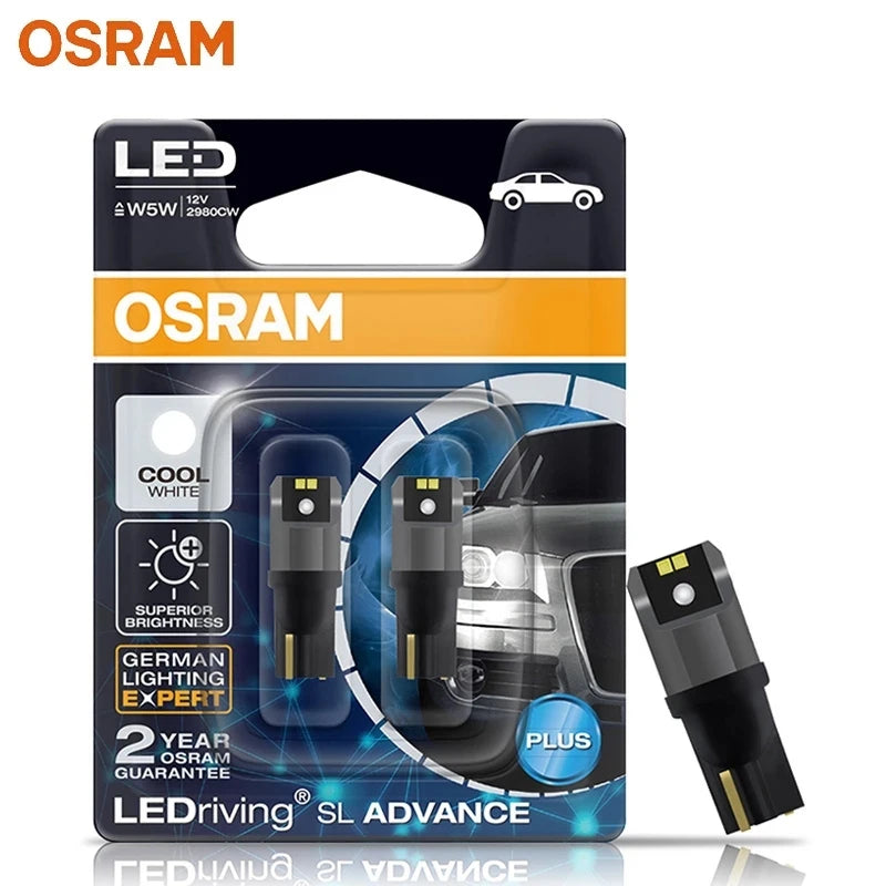 2/4pcs OSRAM T10 W5W LED Bulbs Signal Lamps 6000K White Turn Interior Reading Lights Auto Bulbs Plug&Play 12V LEDriving Advance