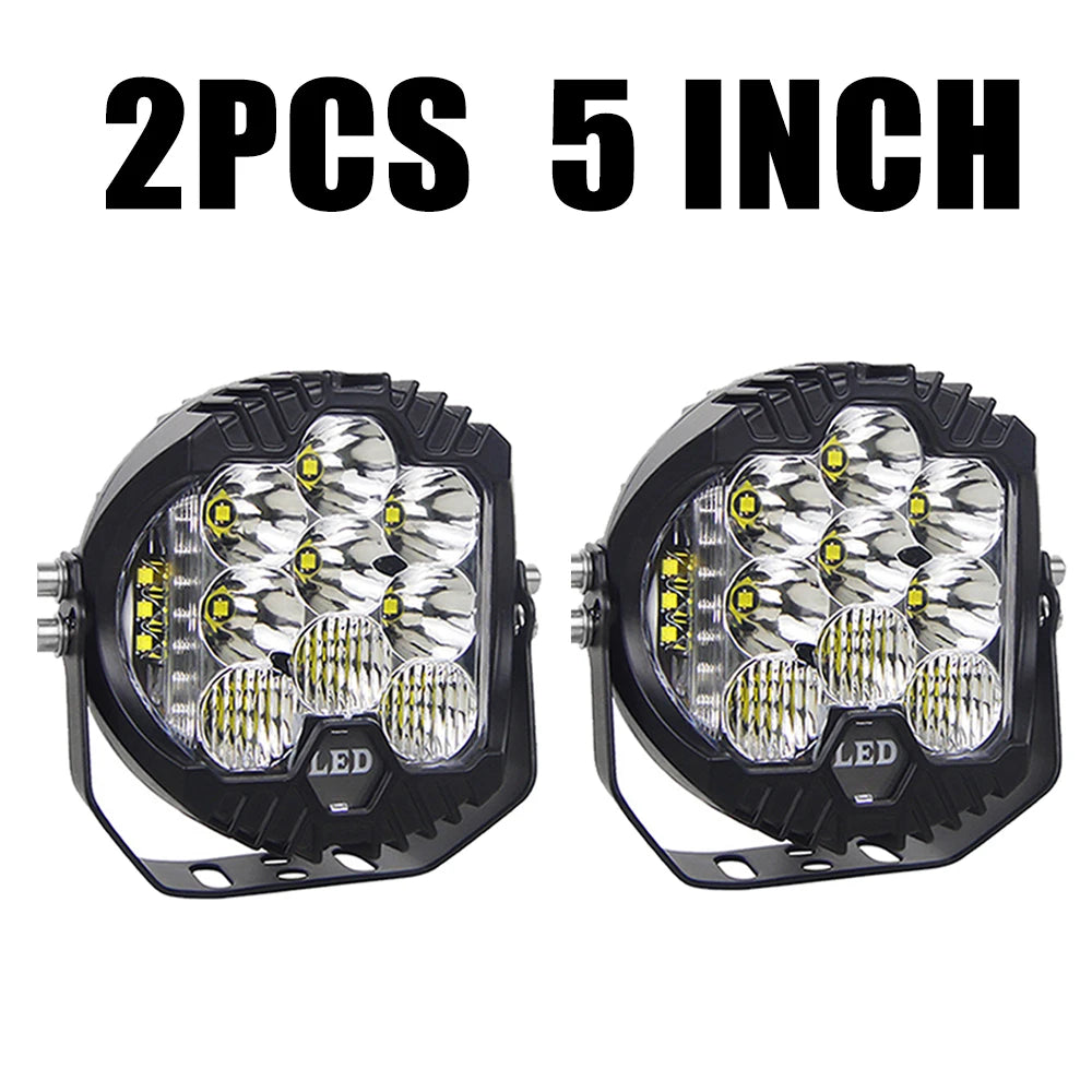 3'' 5'' 7'' Automobile LED Sport Work Lamps for Lada Offroad 4X4 vehicle Auxiliary Lights led 7 INCH Combo Driving Lamp Headlamp