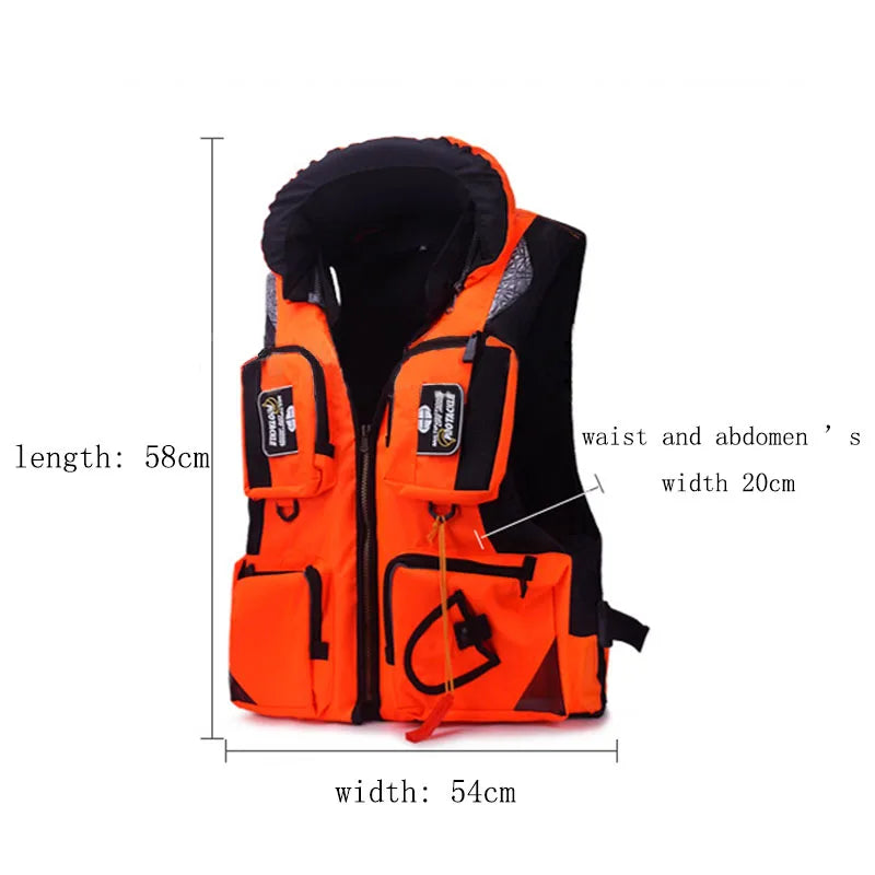 Outdoor Fishing Vest Life Safety Jacket Swimming Sailing Waistcoat Vest Quick Dry Breathable Material Fishing Vest