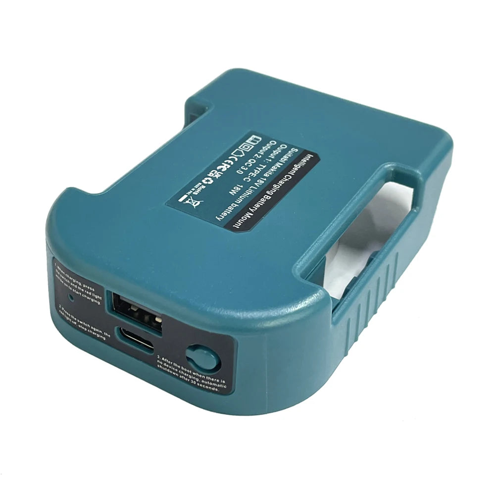 Makita Battery Holder 18V/40V - USB Type-C Adapter Charger for BL1840 BL1850 BL1860 Fast Charging
