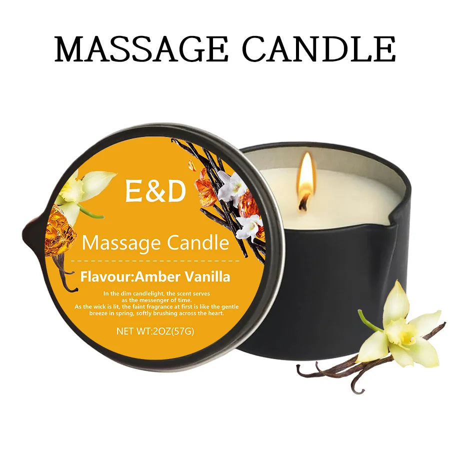 Massage Oil Candle - Stress Relief Skin Moisturizing Scented Aromatherapy Spa Luxury Candles