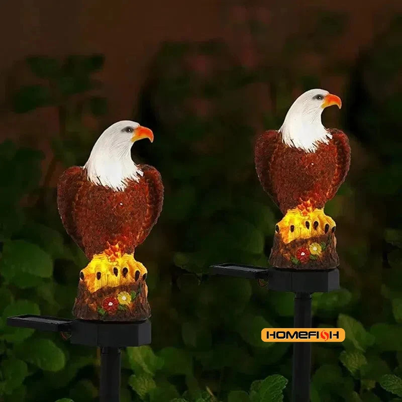 Solar Resin Eagle Lawn Lamp, Outdoor LED Ground Lamp, Patio Decorative Lamp, Garden Lawn Decorative Lamps