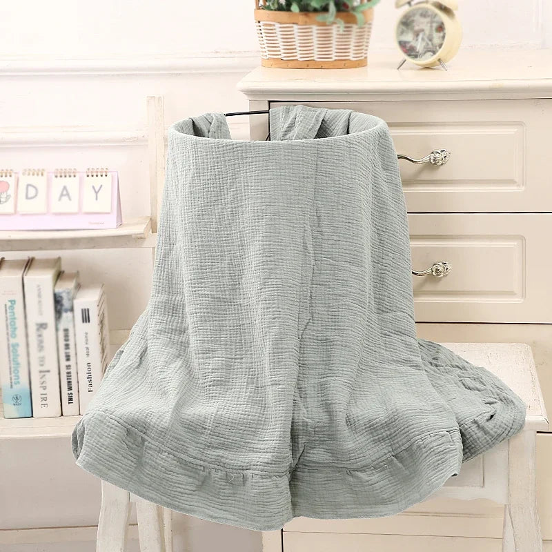 Organic Cotton Baby Blankets Newborn Muslin Swaddle Baby Wrap Gauze Ruffle Blanket Bedding Items Babies Accessories