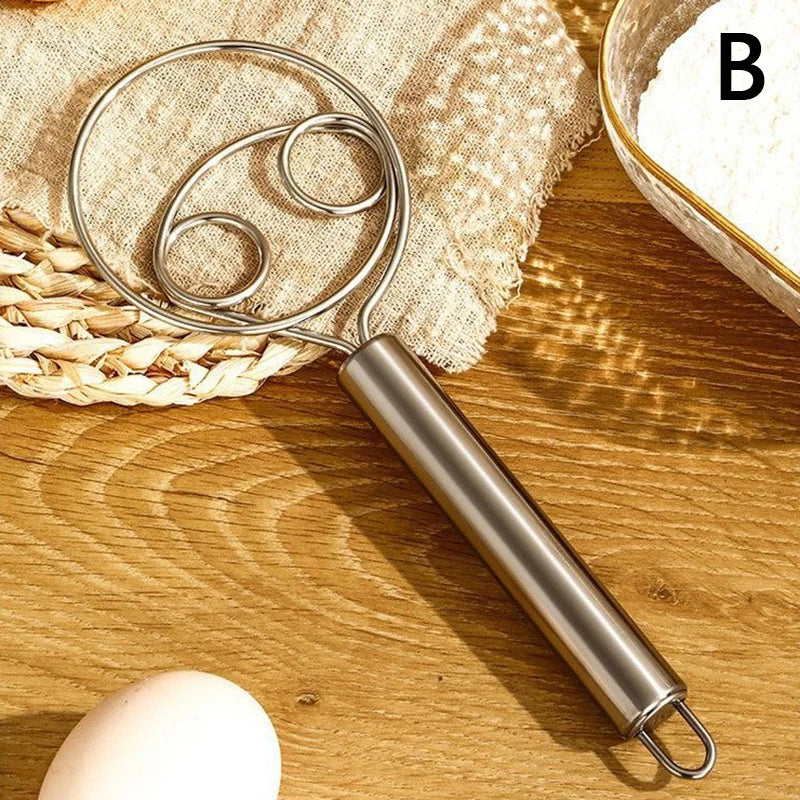 1Pc Eggs Cream Mixing Rods Double Holes Flour Cake Stirrer Whisk For Dough Bread Smooth Tools Coil Mixer Kitchen Tools