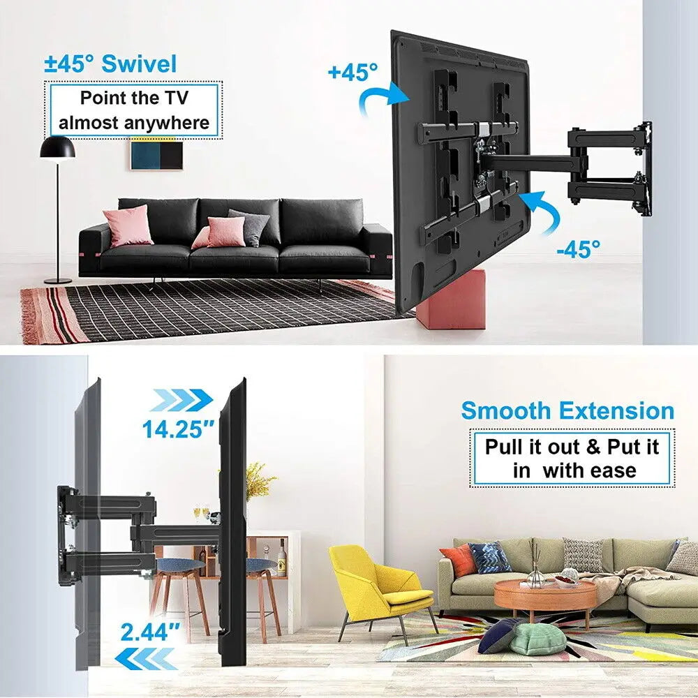 TV Wall Mount for 32-70in TV Floating TV Stand Swivel Tilt Horizontal Adjustment TV Wall Bracket Universal