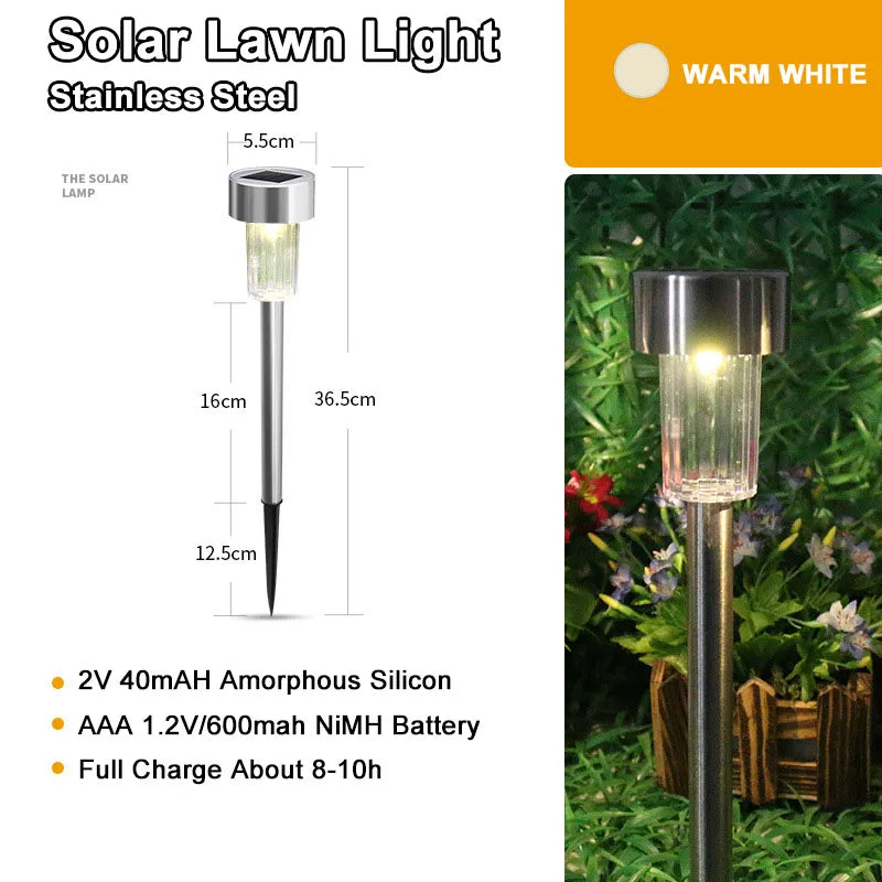 Solar Outdoor Lights New Garden Lamps Powered Waterproof Landscape Path for Yard Backyard Lawn Patio Decorative LED Lighting
