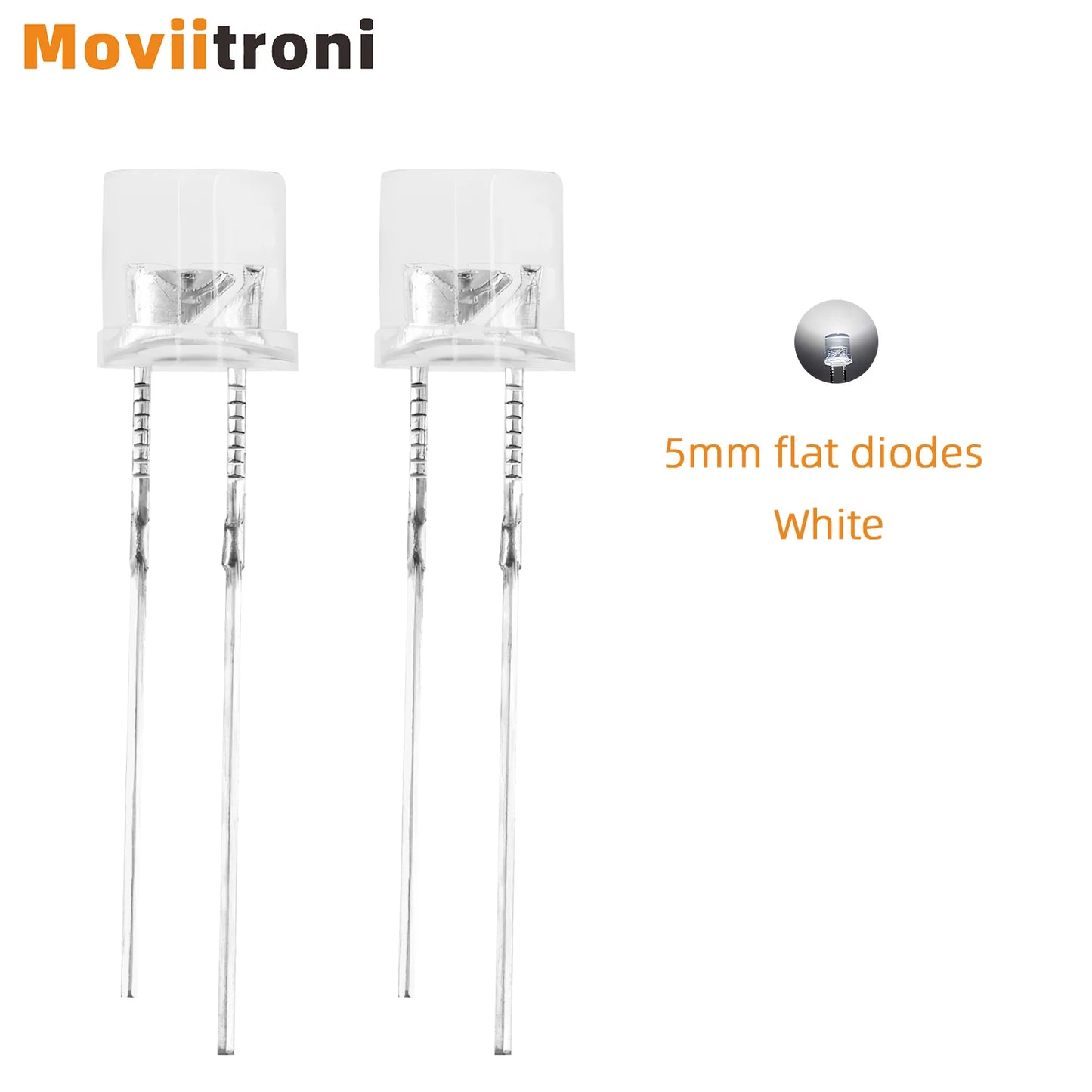 100Pcs 5mm Flat Top LED Diode 9 Colors Lights Bright Bulb Lamps Electronics Components Indicator Light Emitting Diodes