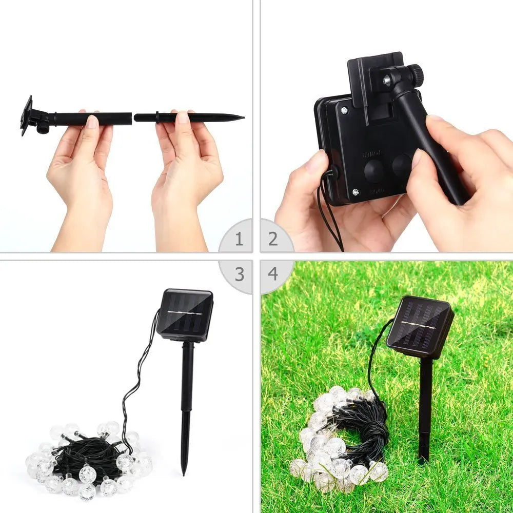 Solar LED String Lights 20-100 LEDs - IP65 Waterproof Outdoor Fairy Garden Lights 12M Christmas Decoration