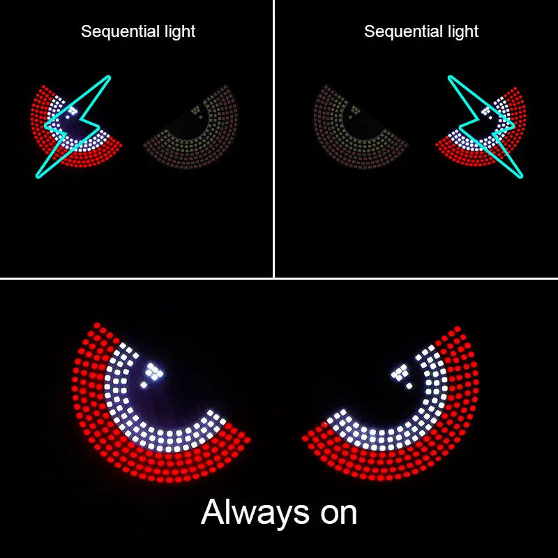 Car Back Window expression lights LED Strips Light Panel Car Windshield Display Devil's Eye Decorative Lamps USB Plug Lighting