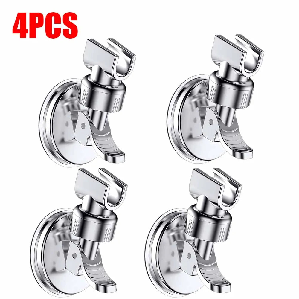 1-4Pcs Strong Vacuum Suction Cup Shower Rack Adjustable Handheld Shower Head Wall Mount Holder Rotating Bathroom Shower Base