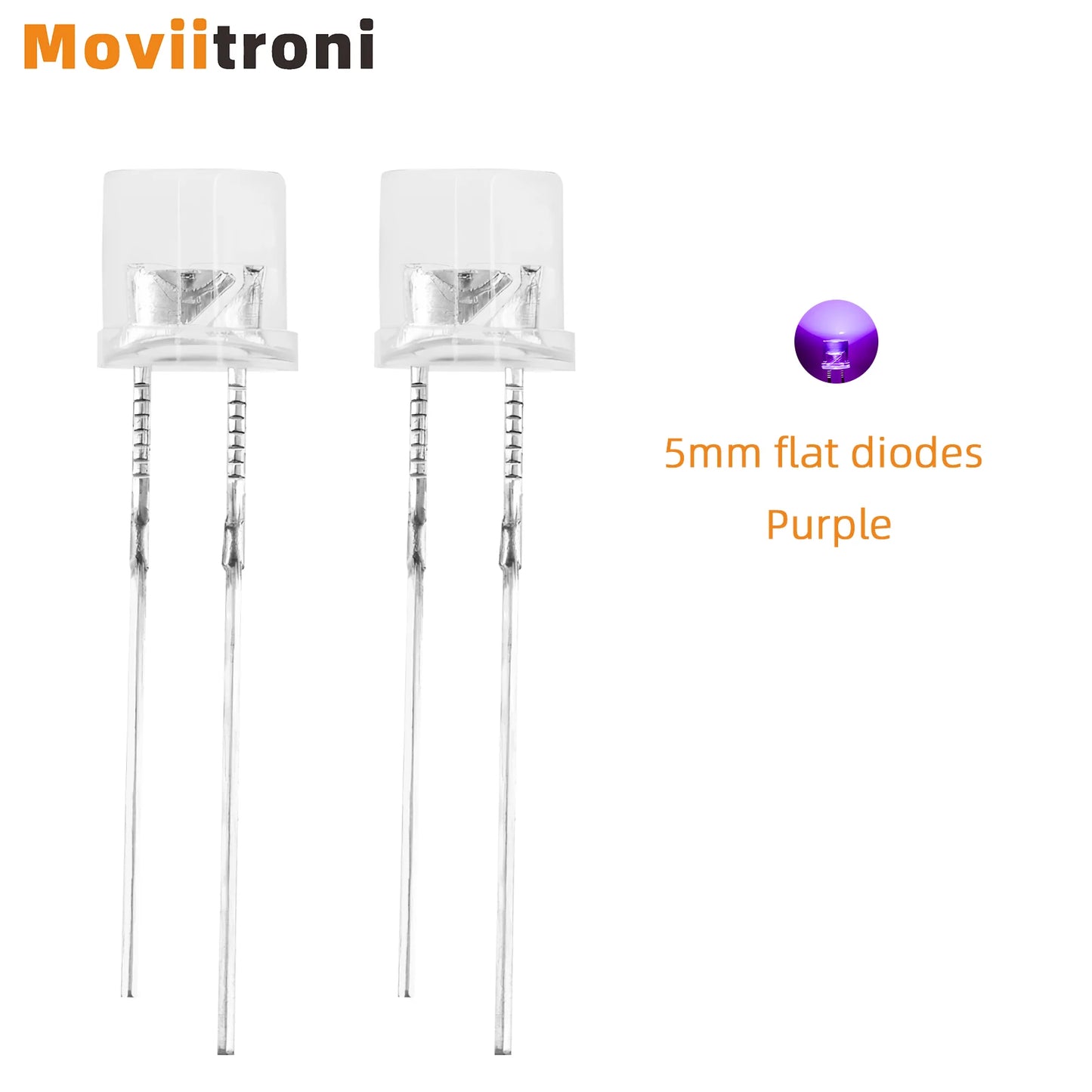 100Pcs 5mm Flat Top LED Diode 9 Colors Lights Bright Bulb Lamps Electronics Components Indicator Light Emitting Diodes