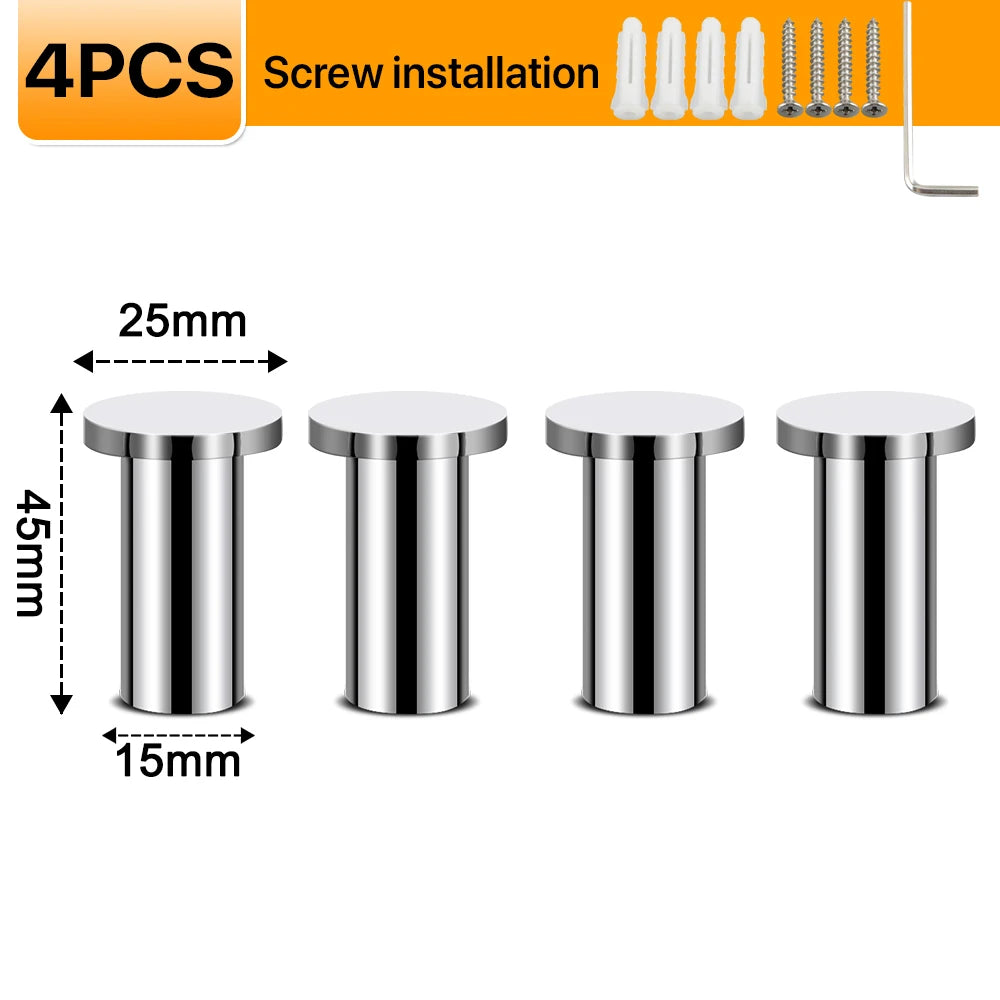 4pcs Robe Hook Bathroom Towel/Coat Hook Wall Mounted Door Hooks Heavy Duty 304 Stainless Steel Matte Black Bathroom Accessories