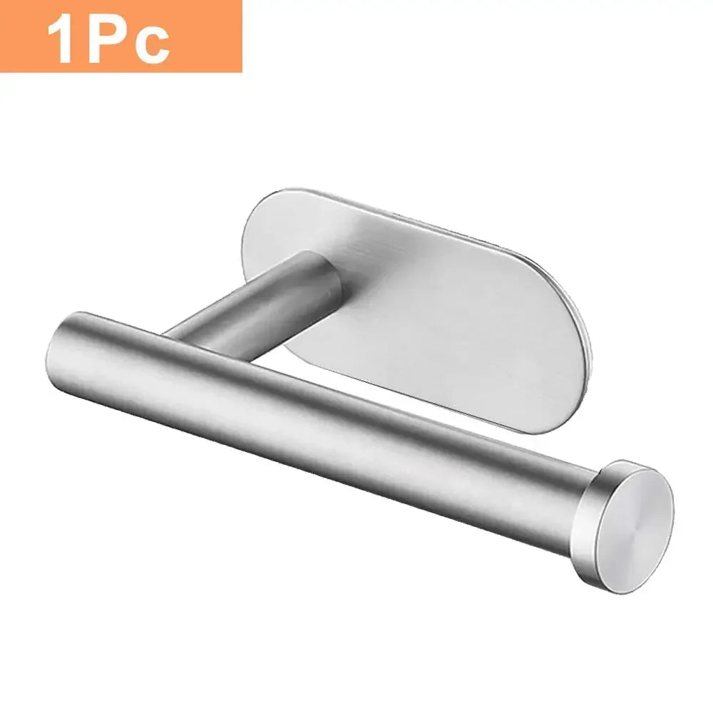 Self Adhesive Toilet Paper Towel Holder Stainless Steel Wall Mount  No Punching Tissue Towel Roll Dispenser for Bathroom Kitchen