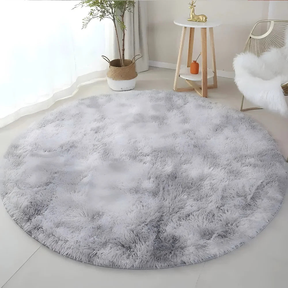 100/120/140/160 Round Rug Fluffy Soft Area Rugs for Kids Girls Room Princess Castle Plush Shag Carpet Cute Circle Bedroom Decor