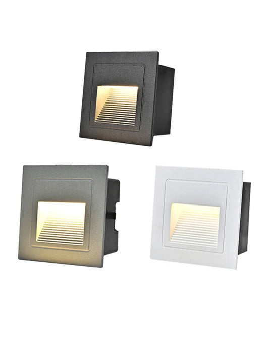 3W 5W 10W LED Wall Lamp Aluminum Stair light Recessed LED Step Lamp Pathway Wall Corner Lamps AC220V Dimmalbe Wall Light DC12V