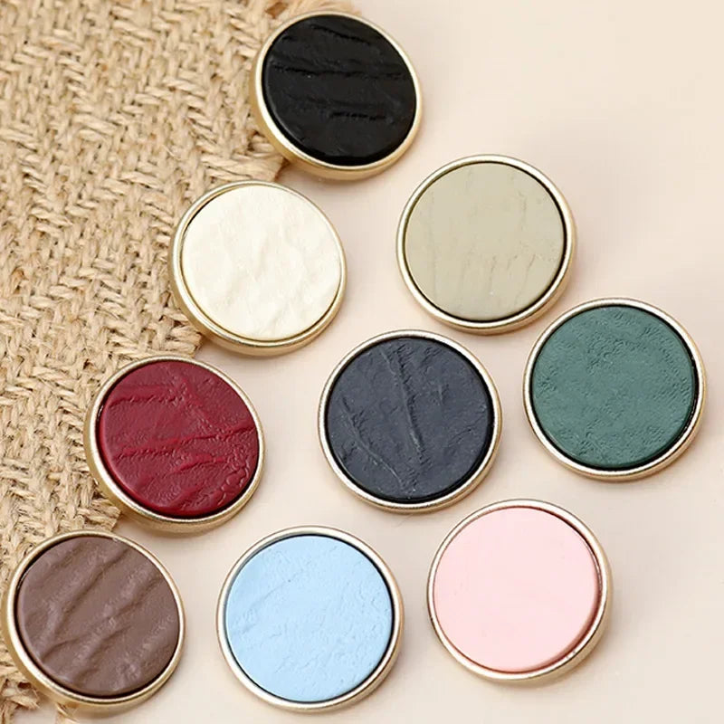 10pcs Fashion Gold Color Buttons 18/25mm - Round Resin Shank Buttons DIY Sewing Accessories