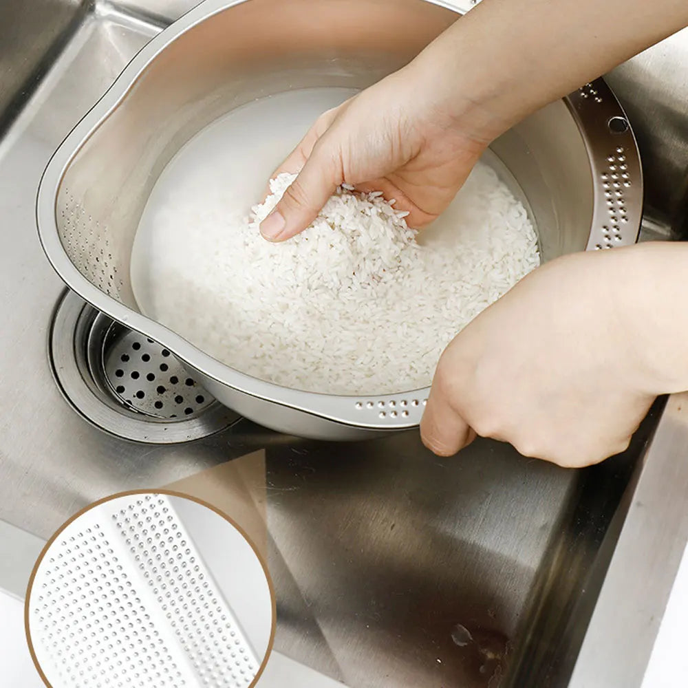 Rice Washer Strainer Bowl Stainless Steel 304 Rice Washing Bowl Rice Sieve Colander Fruit And Vegetable Strainer Kitchen Tools