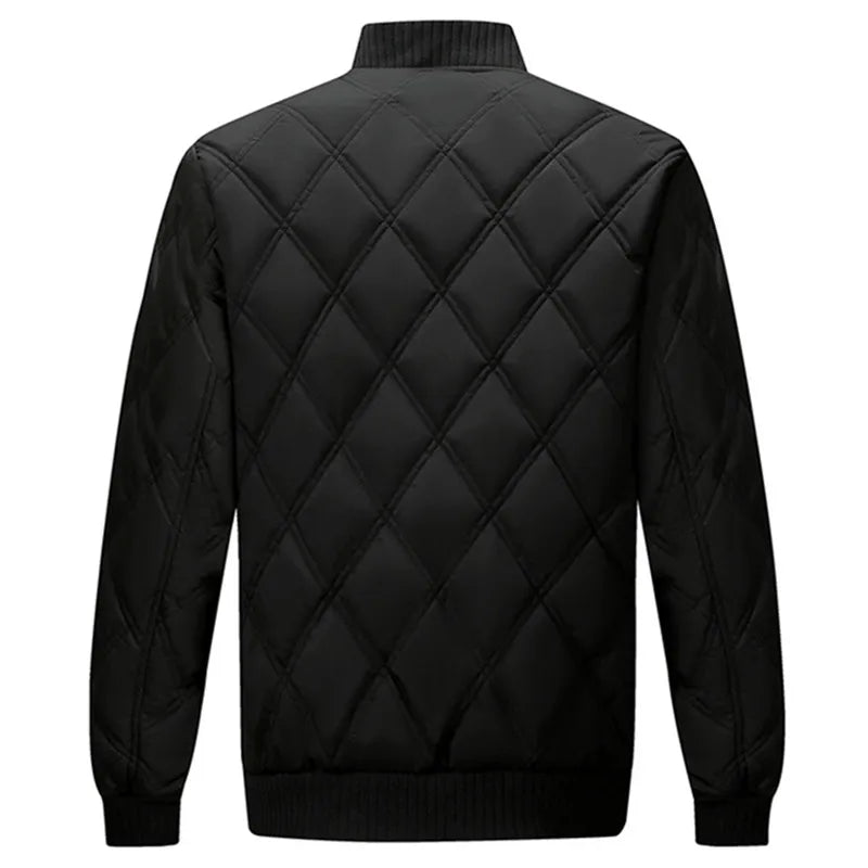 Winter Men's Stand Collar Jacket Fleece Thick Warm Casual Coats Male Fashion Bomber Outwear Solid Zipper Jackets Men Clothing