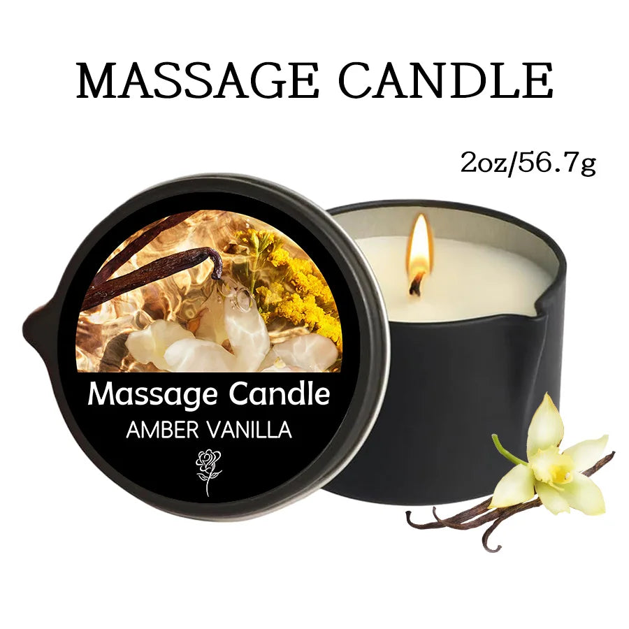 Massage Oil Candle - Stress Relief Skin Moisturizing Scented Aromatherapy Spa Luxury Candles