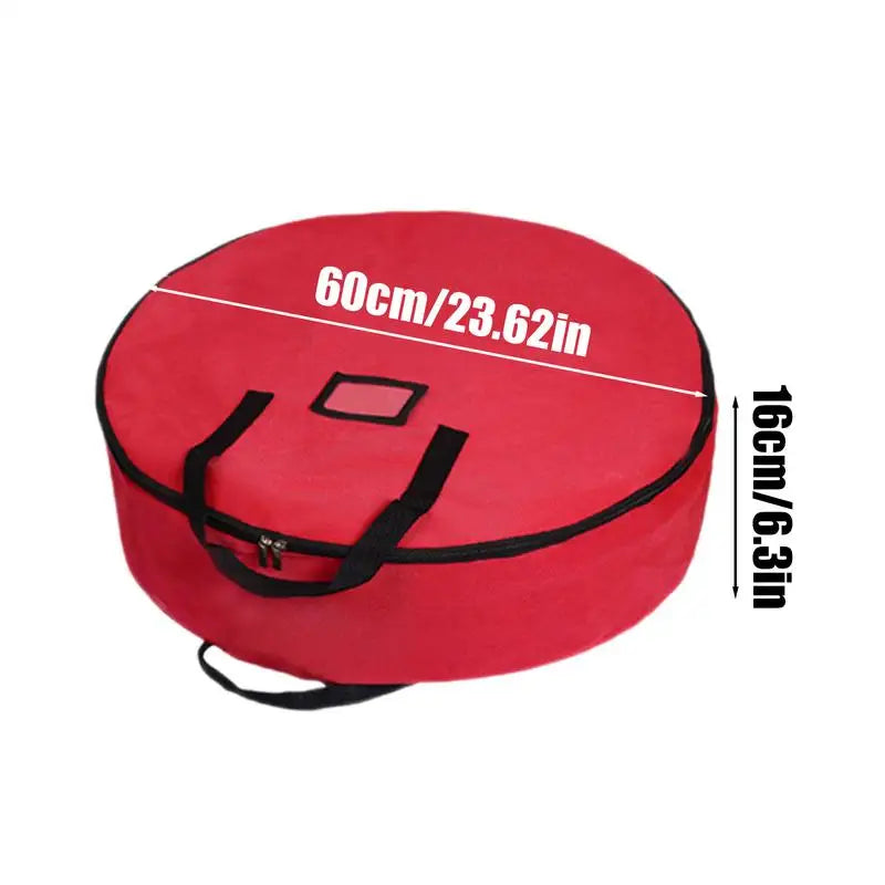 Christmas Tree Storage Bag 60cm - Foldable Xmas Wreath Organizer with Reinforced Handle