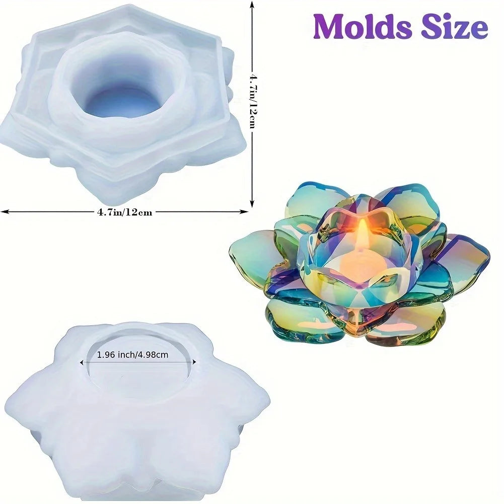 Candles Holders Resin Mold, Flower Candlestick Epoxy Casting Silicone Molds For DIY Jewelry Box,Candy Box Home Table Decoration