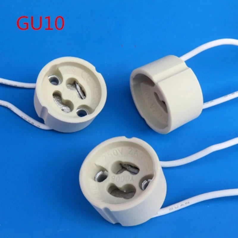 10-100PCS LED Strip Connector GU10 Socket For Halogen Ceramic Light Bulb Lamps Holder Base Wire Connector lamp holder